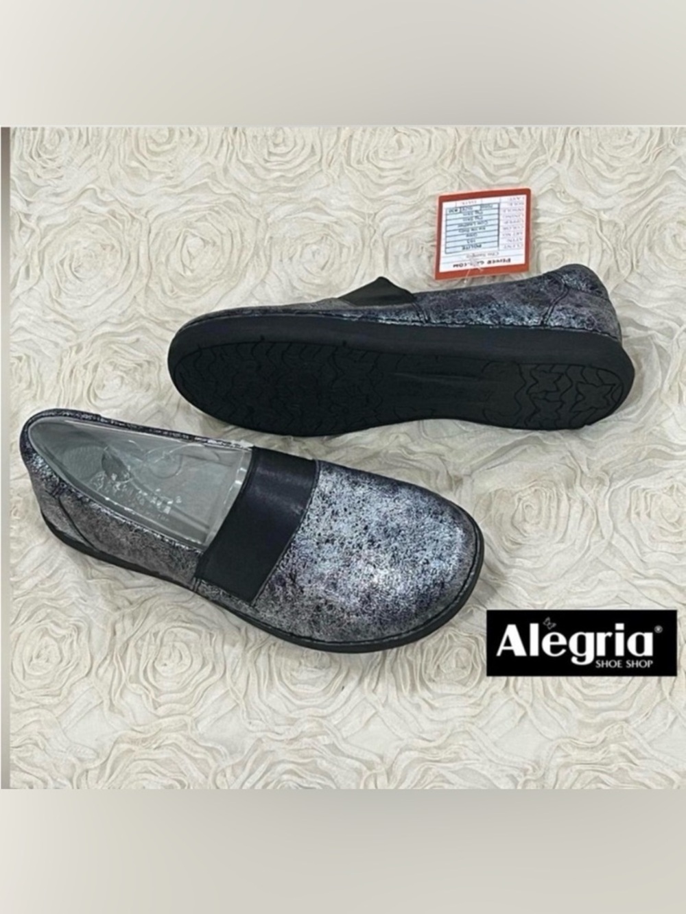 Alegria Glee professional nursing Shimmering Black Slip-On Shoes